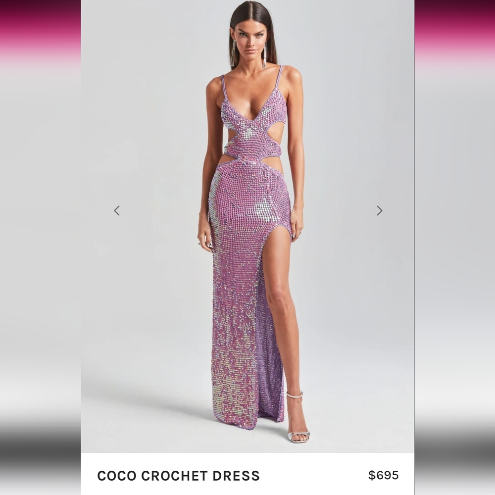 RETROFETE COCO CROCHET DRESS - IRIDESCENT LILAC/PINK XS/S